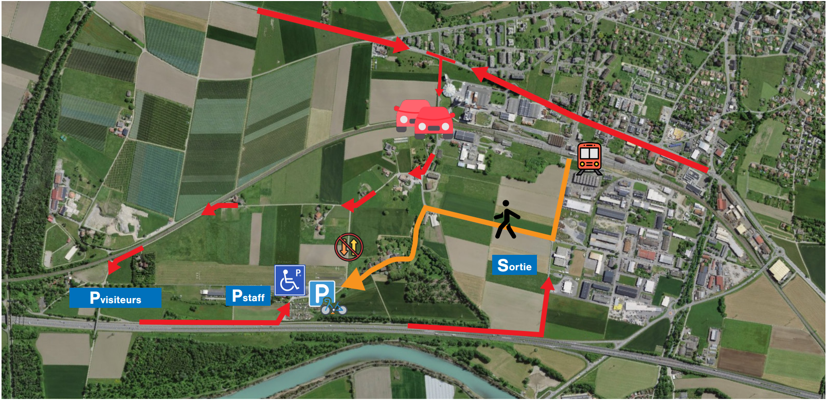 Accès à l'aérodrome de Bex